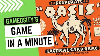Game in a Minute: Desperate Oasis
Designer: Dan Cassaro
Artists: Young Jerks, Brett Stenson
Publisher: Young Jerks, Brett Stenson
Buy a copy of Desperate Oasis here: https://weastcoast.games/products/desperate-oasis
BGG Link: https://boardgamegeek.com/boardgame/428904/desperate-oasis
Join our Patreon: https://www.patreon.com/gameosity
Check us out on Gameosity.com
Music composed by Beatscribe @ beatscribe.com
Twitter: https://twitter.com/Gameosity
Facebook: https://www.facebook.com/gameosity/
Instagram: https://goo.gl/idtkGl
tumblr: http://gameosity.tumblr.com/ Game in a Minute: Desperate Oasis