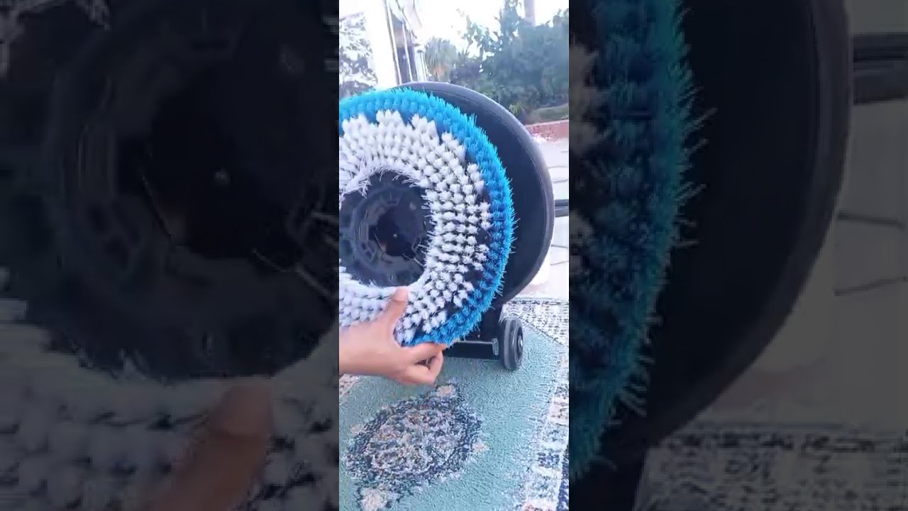 Monobrosse avec brosse dure, brosse douce et plateau porte-disque