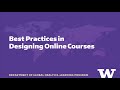 Best practices in designing online courses