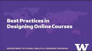 Best Practices in Designing Online Courses