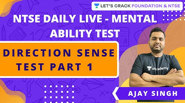 NTSE DAILY LIVE - MENTAL ABILITY TEST | DIRECTION SENSE TEST PART 1 | Ajay Singh