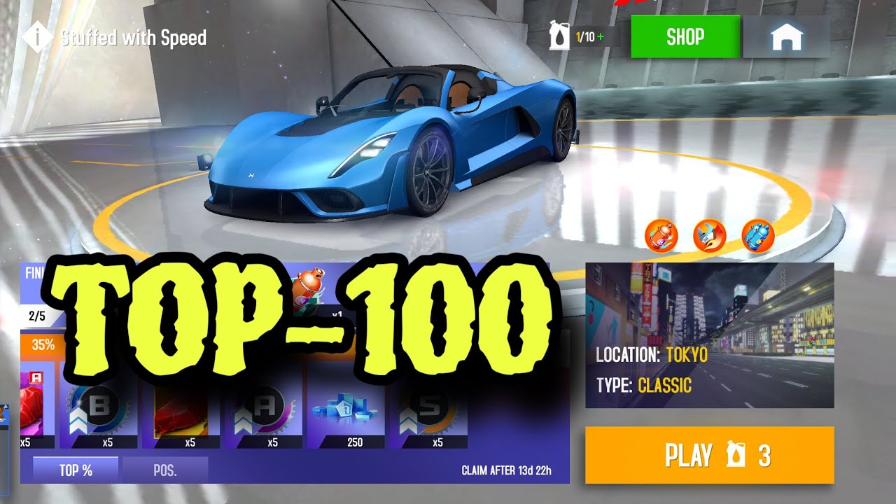 Asphalt 8, Stuffed with Speed Tokyo Hennessey Venom F5 Top-100