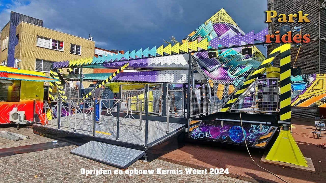 Oprijden en opbouw Kermis Weert 2024 Deel 2