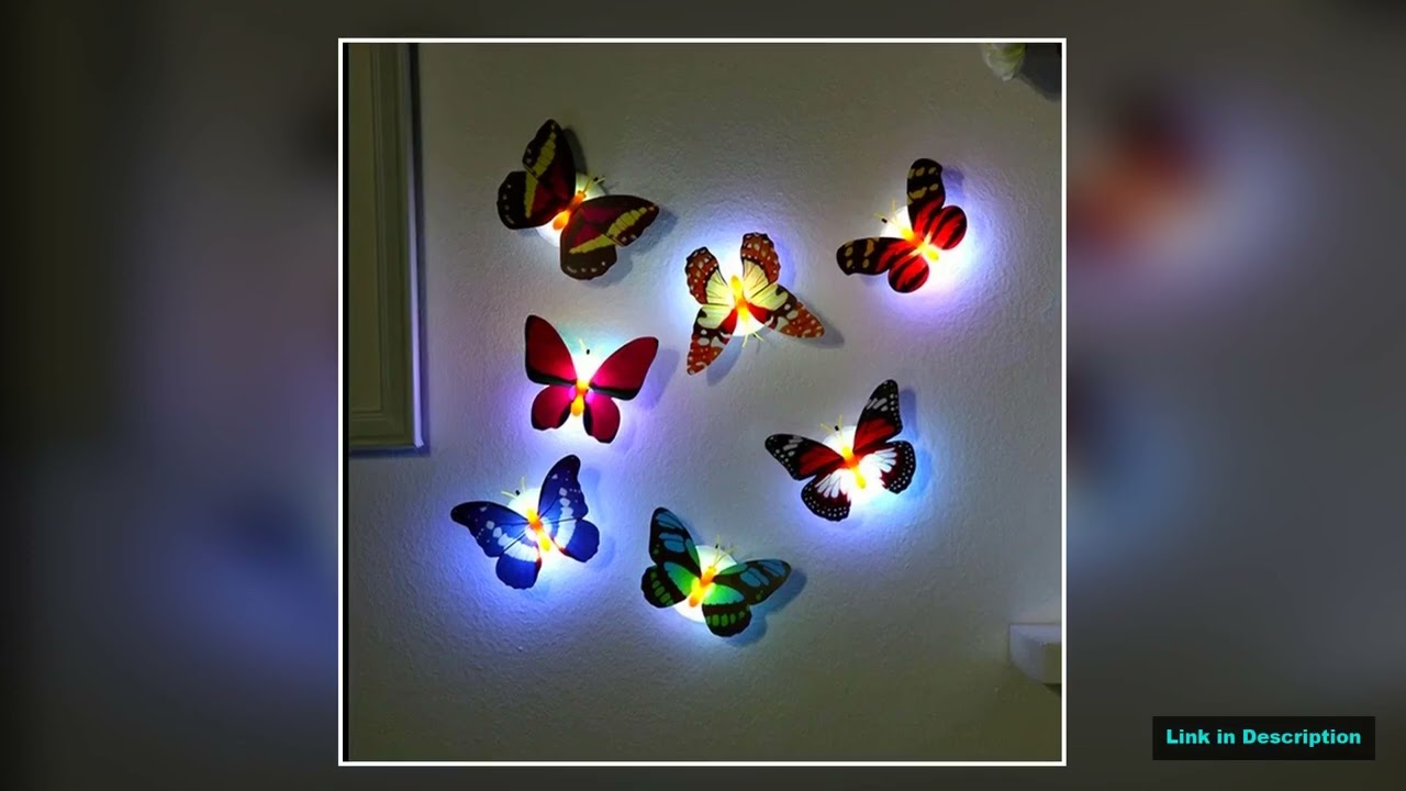 Ranpo Hot Butterfly Night Light Creative Funny Colorful Glowing Butterfly Light Stickable Diy LED