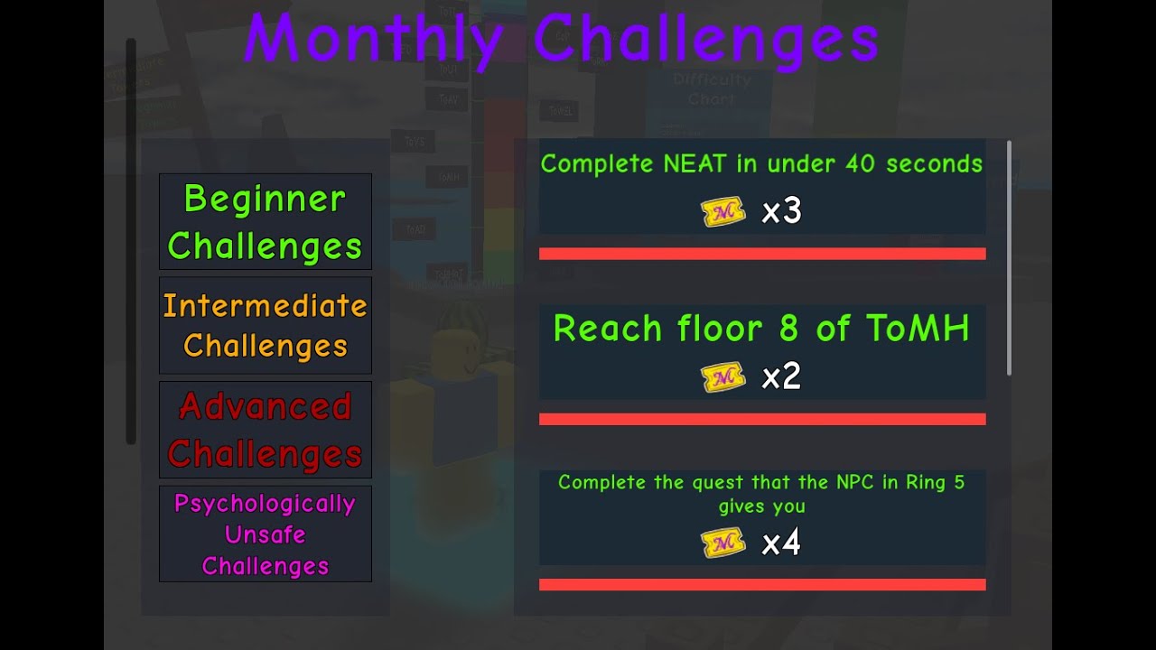 (JToH Live) Checking out the new monthly challenges (School Day Special