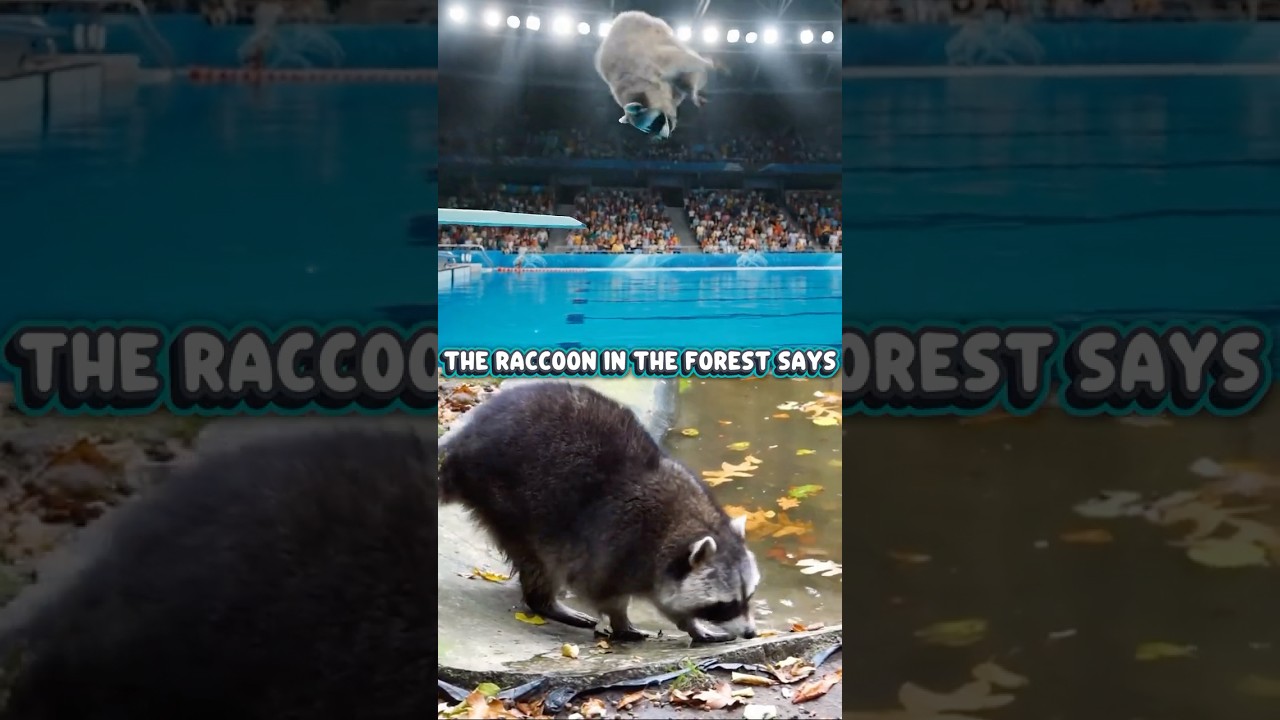 Fox, Raccoon, Squirrel & Woodpecker Olympic Diving 🦊🦝🐿️🪵 | Funny Forest Animals Show 🌲