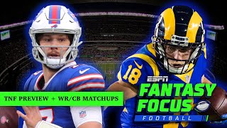 TNF Preview + WR\/CB matchups  🏈 | Fantasy Focus Live!