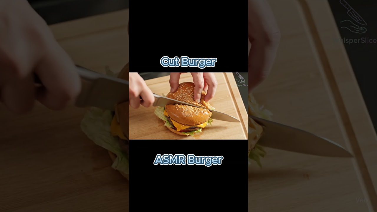 ASMR Burger: Make, Slice & Bite — Satisfying Macro 4K | No Talking