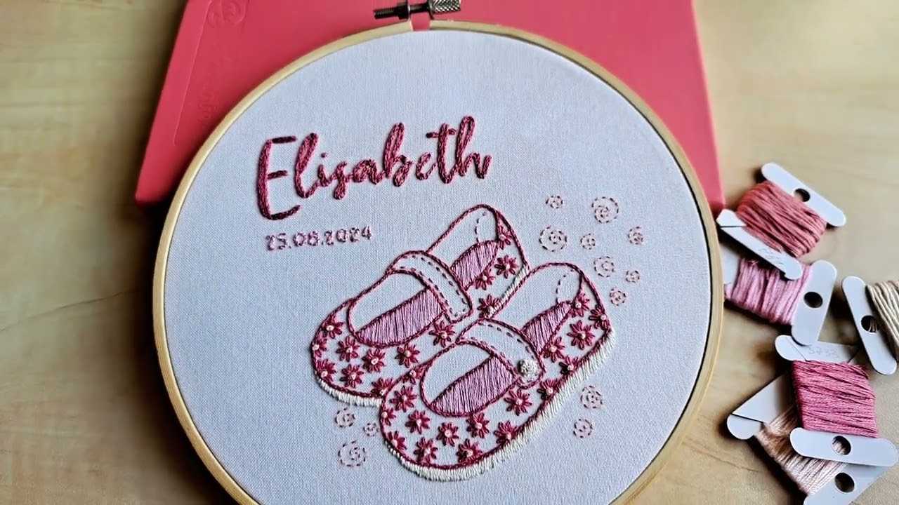 Personalized Baby Name Embroidery Pattern PDF Custom Pink Floral Girl ...