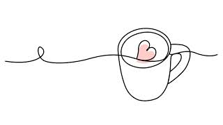 continuous one line drawing of love cup. vector illustration