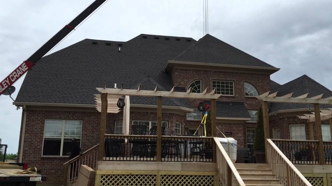 75 Crane Moving Hot Tub Over Roof Of House Onto Deck In Back Yard 75 Crane Moving Hot Tub Over Roof Of House Onto Deck In Back Yard