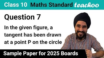 Question 7 - In the given figure, a tangent has been drawn at a point P on the circle centered at O.