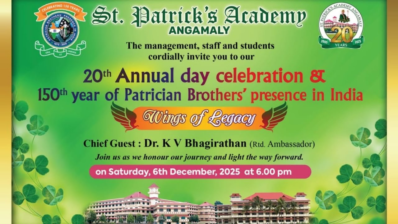 WINGS OF LEGACY || ST. PATRICKS ACADEMY || 20th ANNUAL DAY CELEBRATION || 06-12-2025 || 6.00 PM