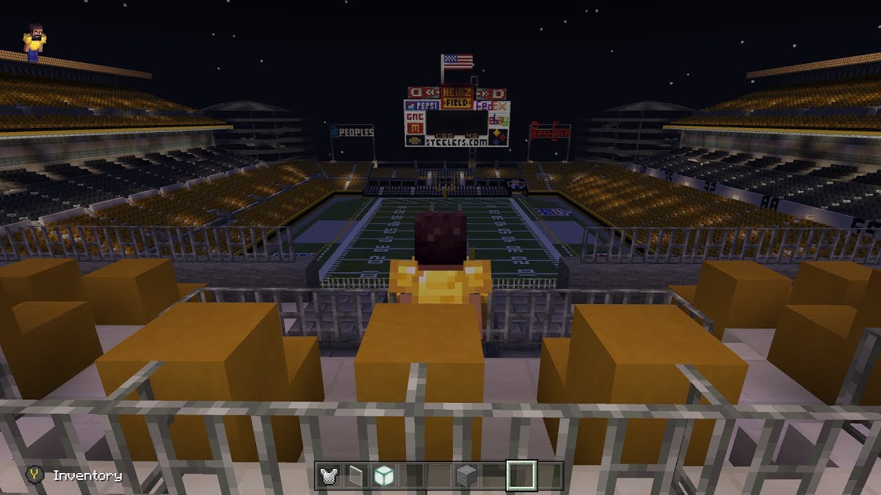 Minecraft Football Stadium Heinz Field At Night Adminstrative Offices And Steely Youtube