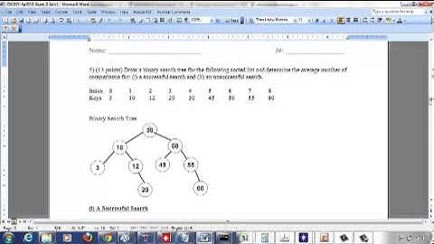 Exam 2 solutions (Part 2) - Binary Search Tree