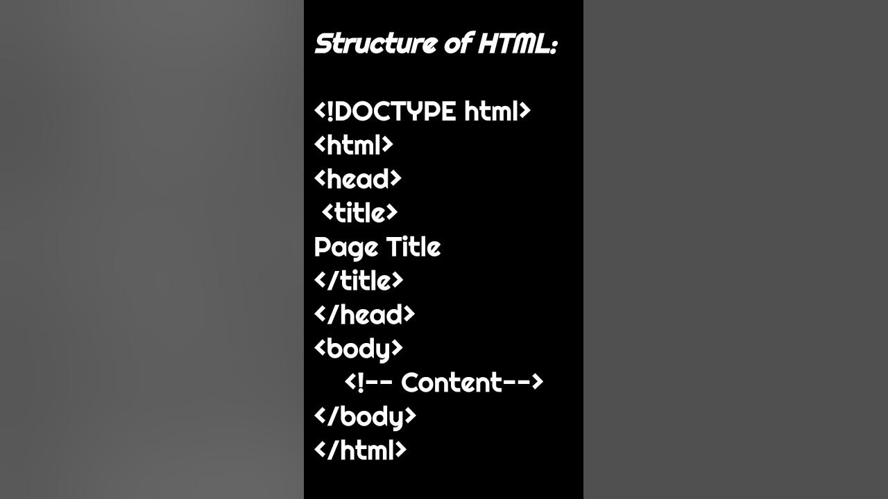 Basic Structure Of HTML - YouTube