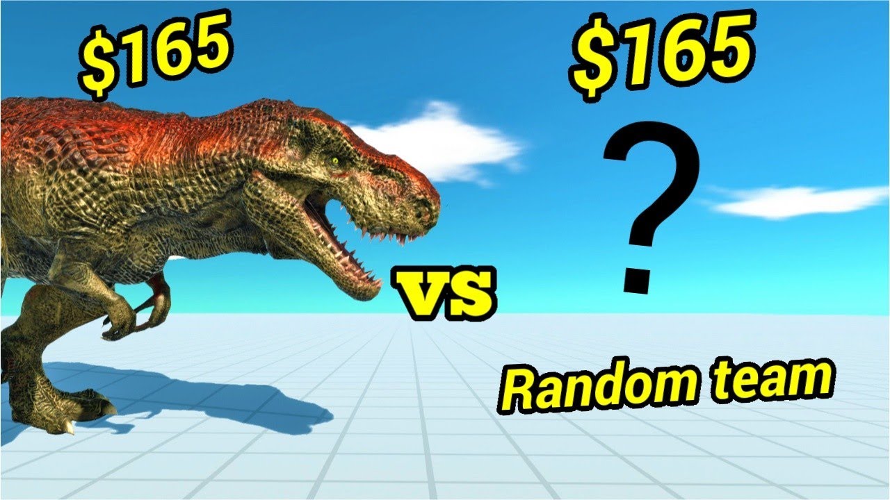 T-rex vs Random team same price ARBS Animal revolt battle simulator