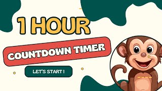 MONKEY COUNTDOWN ! 60:00 1 HOUR 🐵 timer from 1 hour to zero in minutes and seconds / 1h - 0 Wealth