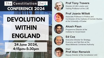 Constitution Unit Conference 2024: Devolution within England