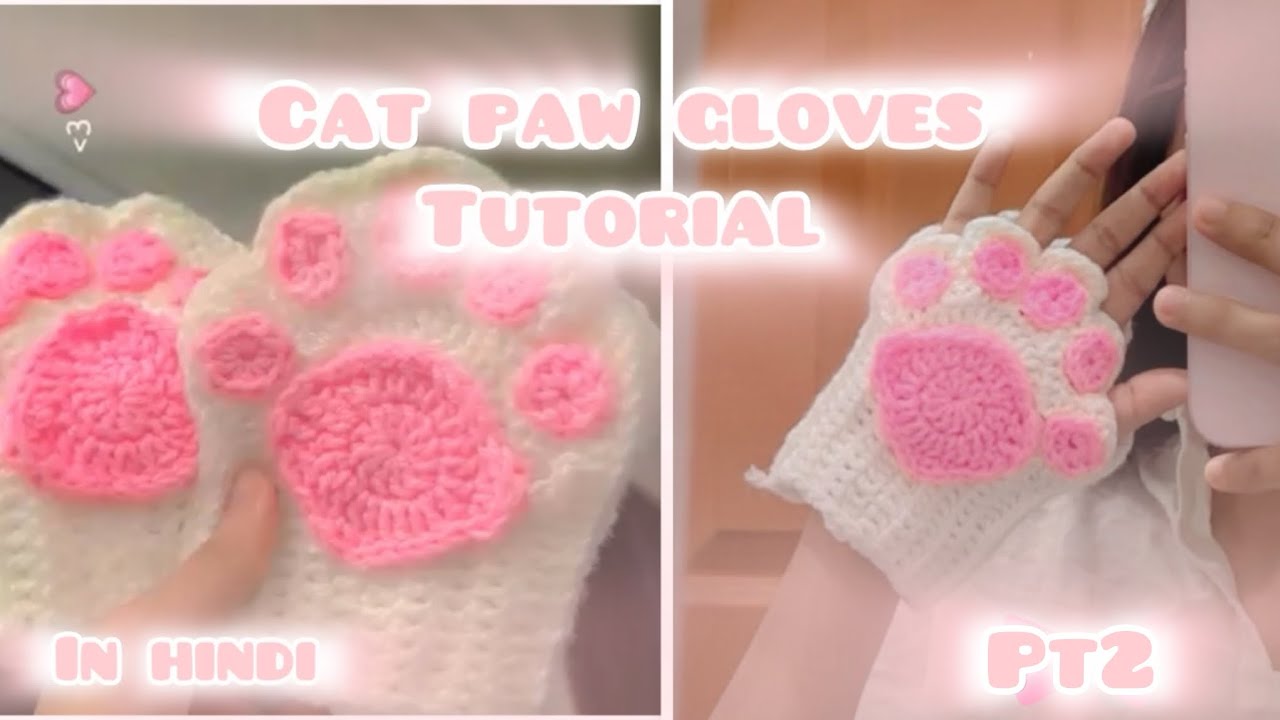 Crochet cat paw fingerless gloves tutorial 🐾pt.2 | beginner-friendly crochet tutorial|crochet gloves