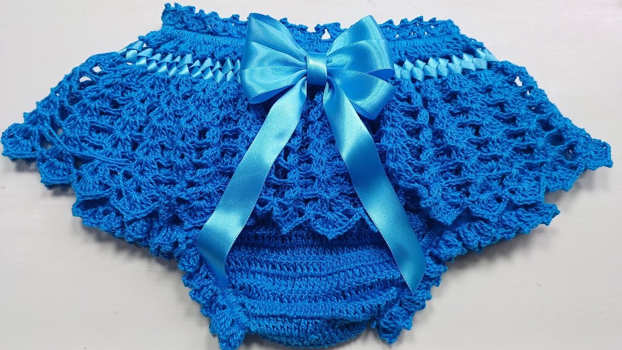 Calcinha de crochê para bebê/ 2° parte/Tam. 0 a 6 meses/ passo a passo