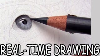 Real-time Hyperrealistic Drawing a Pupil and Iris! Old Man in Glasses Part A