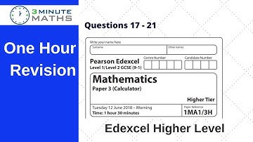 Edexcel GCSE Higher Maths Paper 3 June 2018 - Questions 17 - 21