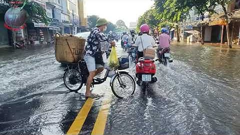 Những con đường thành phố Cần Thơ mùa nước nổi 2023