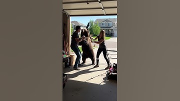 A bear attacked a man near his garage in the suburbs