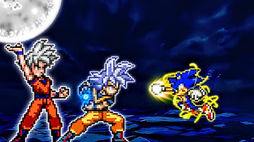 Son Goku V3 OP (all form) & Goku DBS V3.5 OP (all form) VS Sonic Chaos RN V2 OP (all form) in Mugen