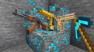 Minecraft But Ores Drop Guns