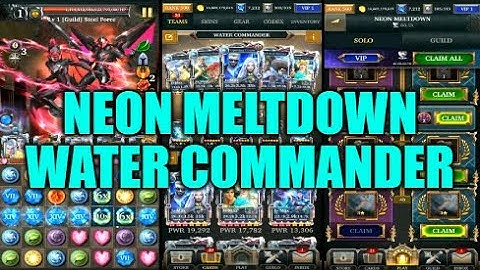 Legendary Game Of Heroes: Neon Meltdown Event Gameplay/Team Testing (Water Commander)