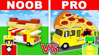 NOOB vs PRO: FAST FOOD TRUCK HOUSE Build Challenge in Minecraft!