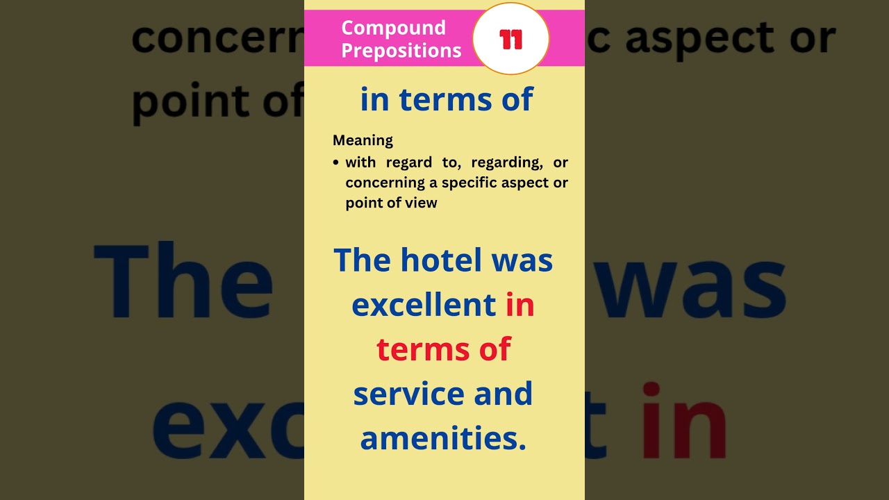 Compound Prepositions 11 | In terms of