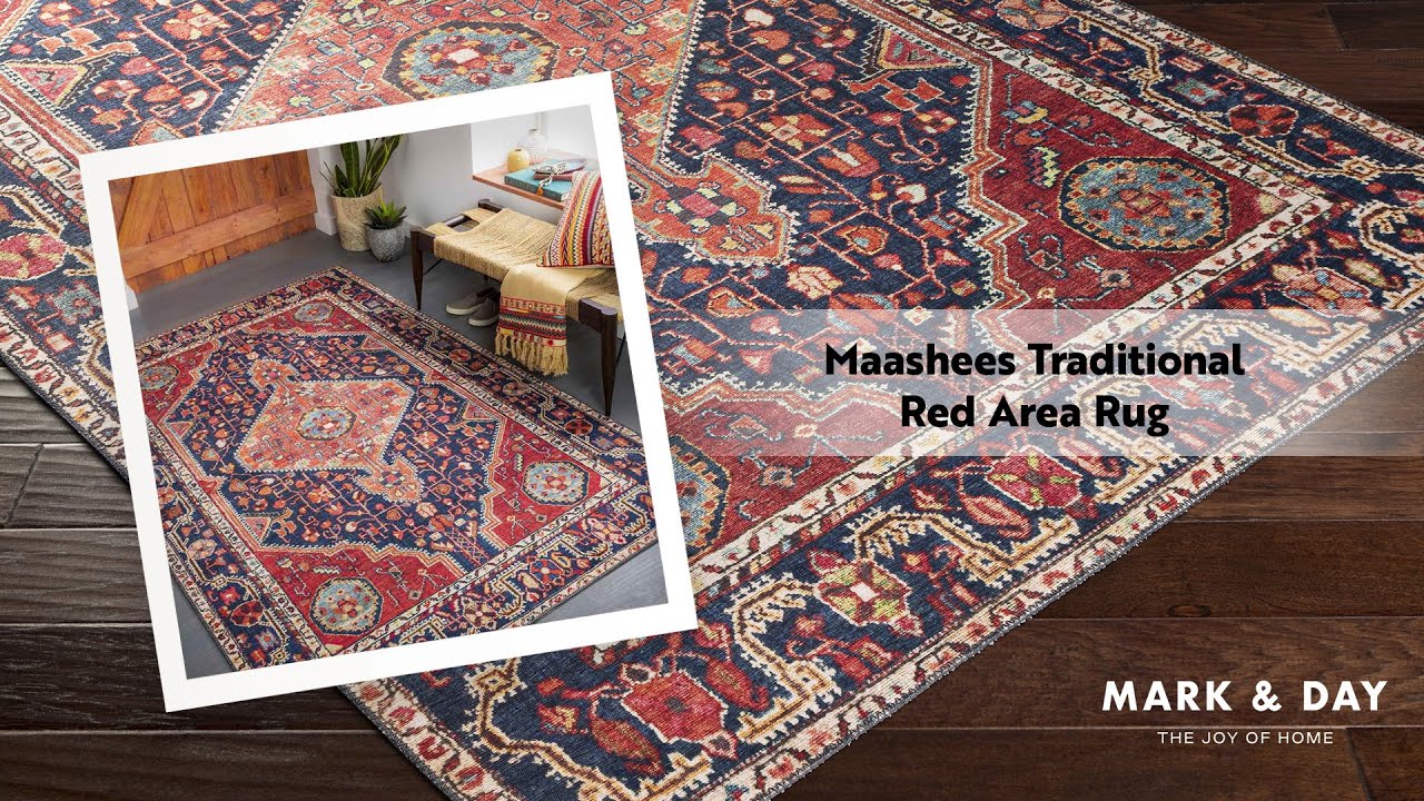 Maashees Traditional Red Area Rug