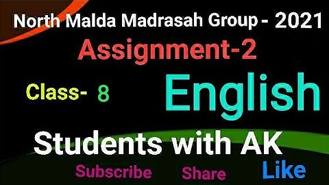 NMHM Class- 8, English Assignment-2, 2021