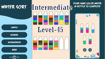 Water sort Puzzle | Brain Games | Intermediate Level | Level-45 | Improve IQ | Color sort Puzzle