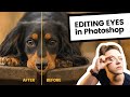 Easy way to make pets eyes POP! | Retouching Eyes in Photoshop with Curves Adjustment Layers