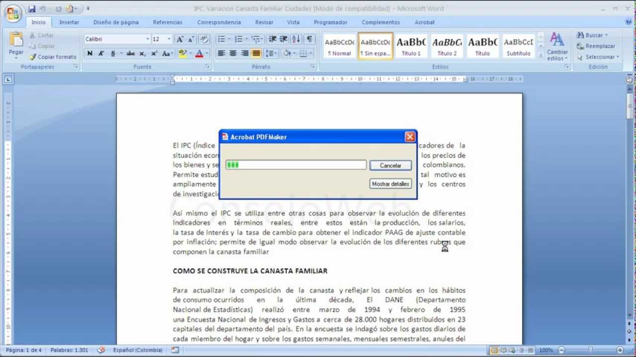 Word 2007 2010 Como Convertir Un Documento De Word A Pdf