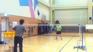 badminton lesson 20150227(FRI) - smash /   backhand drive 2