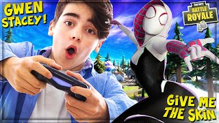 TROLLING ANGRY KID WITH *NEW* SPIDER-GWEN SKIN IN FORTNITE! (ProPepper Fortnite Trolling)