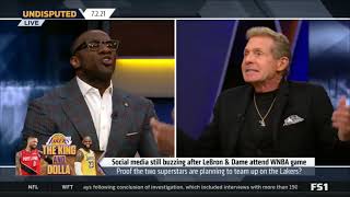 UNDISPUTED Skip Bayless goes crazy after LeBron Damian Lillard attend WNBA game together Shannon LOL
