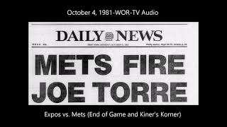 October 4, 1981-Joe Torre Fired as Mets Manager (WOR-TV Audio)
