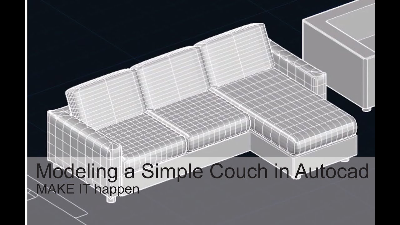 3D Modeling a Couch in Autocad w Narration YouTube
