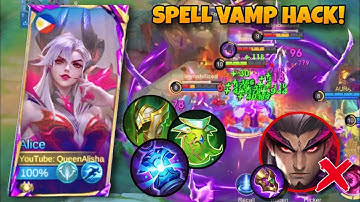 ALICE VAMP HACK ORACLE & CONCENTRATED ENERGY!! UNLIMITED HP REGEN HACK!? (MUST TRY) - MLBB