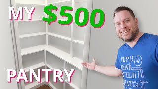 Have you ever wanted to build a custom walk-in pantry? Check this video out to see how to make a walkin corner pantry for your ...