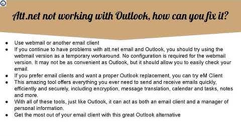 How to Fix Att net email not working with Outlook video