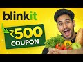 Blinkit Coupon Code Today 2026 🛒⚡ Get ₹500 OFF Instantly | Verified Working Promo Code India 💸🚀