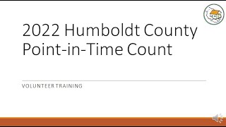 2022 Humboldt County PIT Volunteer Training