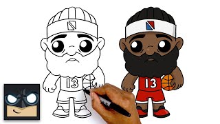 how to draw james harden houston rockets